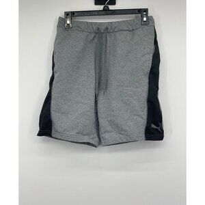 Puma Boys Gray & Black Athletic Shorts Size M Polyester Blend Elastic Waist